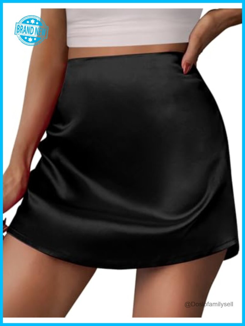 Satin Mini Skirt High Waisted A-Line Zipper Women's Casual Party